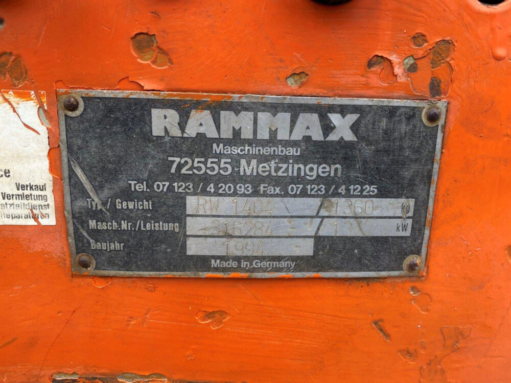 Rammax RW1404 greppel wals