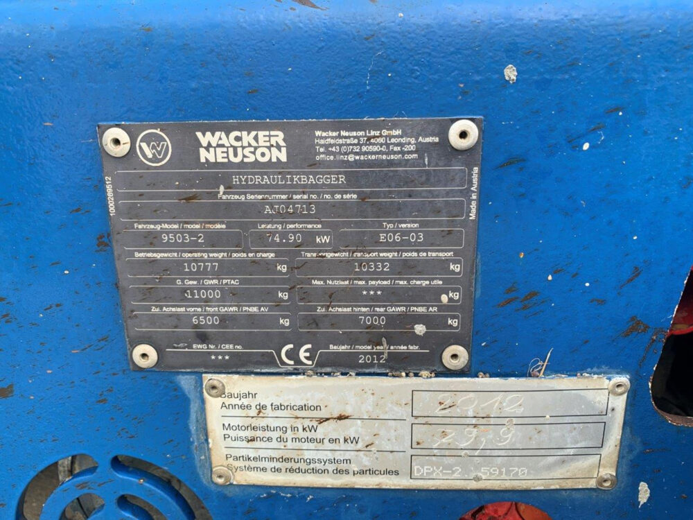 Wacker Neuson 9503-2 mobile graafmachine