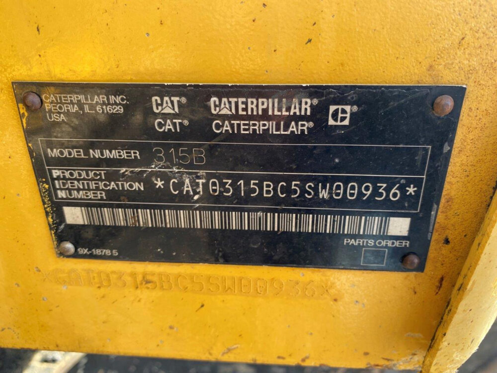 Caterpillar  315 BL rupsgraafmachine