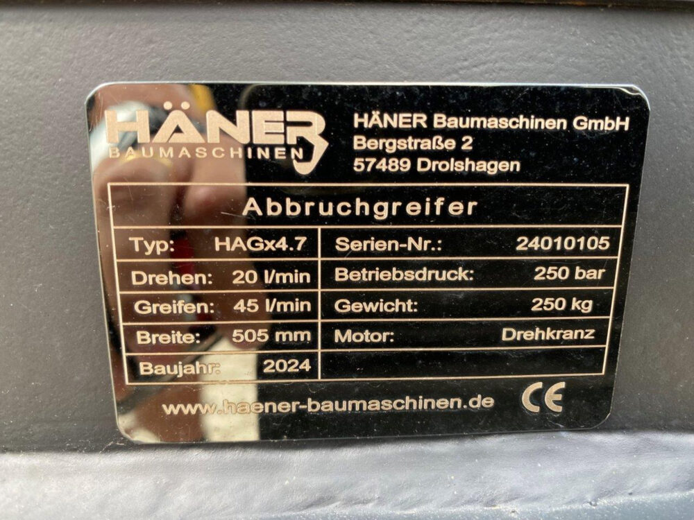 NEW Häner HAGx4.7 2-schalengrijper 50cm