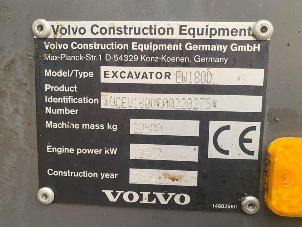 Volvo EW180D mobiele graafmachine