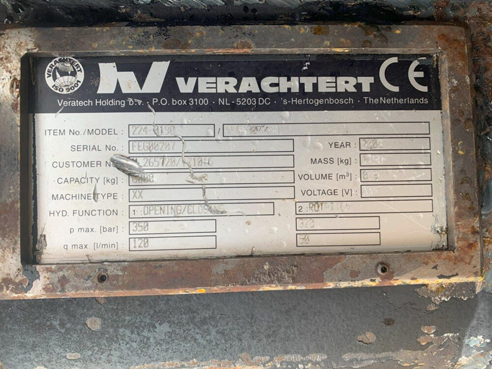 Verachtert VRG 30-2 Sorteergrijper 110cm