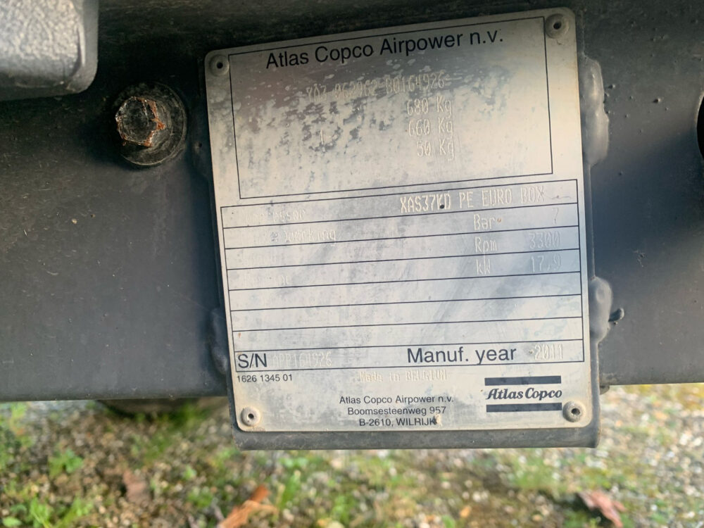 Atlas Copco XAS 37 kd mobiele compressor