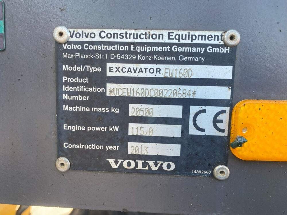 Volvo EW160D mobiele graafmachine